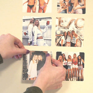 4" x 4" ReStickable Photo Dorm Wall Collage